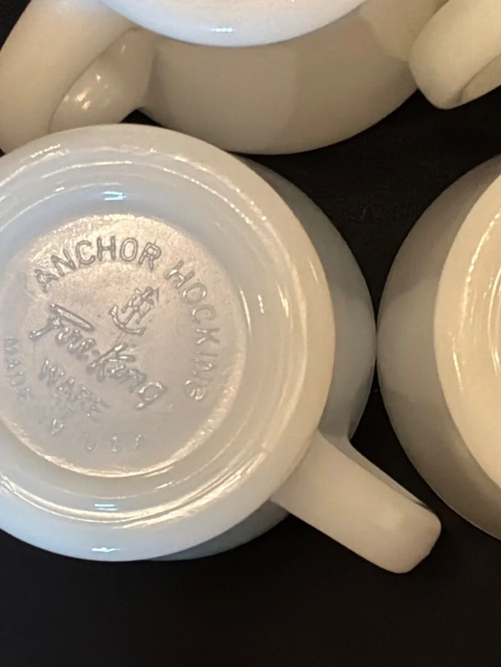Anchor Hocking/Fire King milk glass  set of 4 mugs
